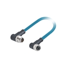 Ethernet-Kabel M12 X-codierter Stecker, rechtwinklig, Stecker auf Buchse, geformt, 1 m Pur Cat 6a 4px26awg Profinet-Kabel