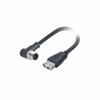 0.3m USB-, dasverbindungsstück Code-Recht 4 Pin A verkabelt, angelten Verbindungsstück M12 USB