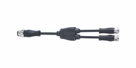 Beständiges M12 Y Teiler-Kabel des Öl-ein Code 5 Pin M12 zum Kabel M8